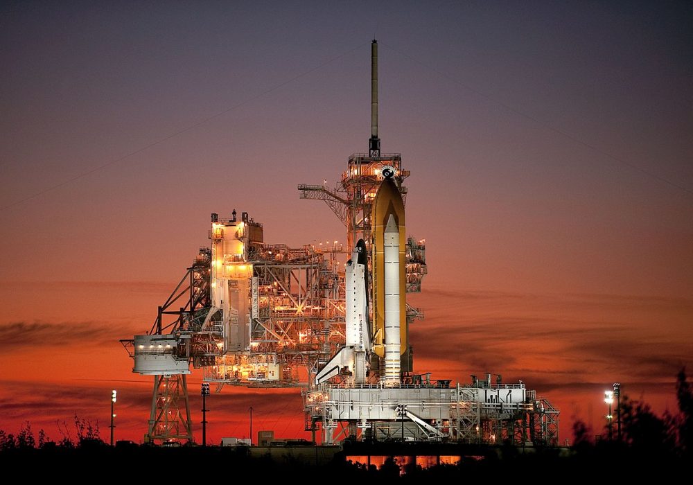 The space shuttle Atlantis is seen on launch pad 39a of the NASA Kennedy Space Center shortly after the rotating service structure was rolled back, Sunday, Nov. 15, 2009, Cape Canaveral, FL.  Atlantis is scheduled to launch at 2:28p.m. EST, Monday, Nov. 16, 2009. Photo Credit: (NASA/Bill Ingalls)